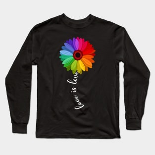 Love Is Love Love Daisy LGBT Rainbow Gay Lesbian Shirt Long Sleeve T-Shirt